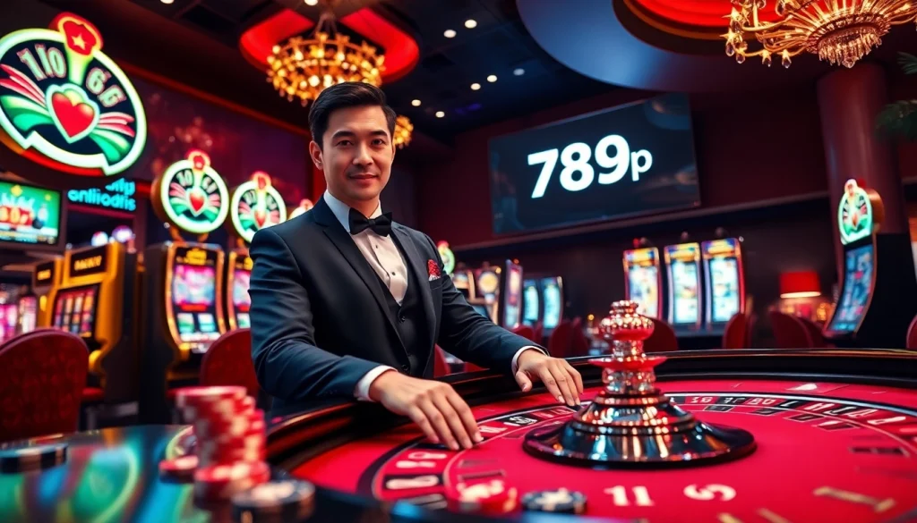 Experience the excitement of 789p with vibrant casino tables, illuminated slot machines, and professional croupiers.