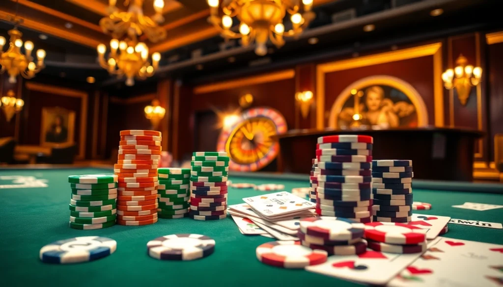 Experience the thrill of gambling at kkwin with luxurious tables and vibrant chips.
