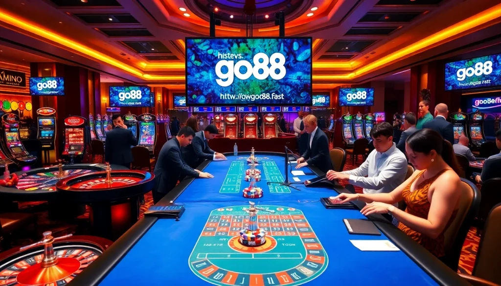Experience high-stakes gaming at https://go88.fast/ with vibrant slot machines and thrilling dealers.