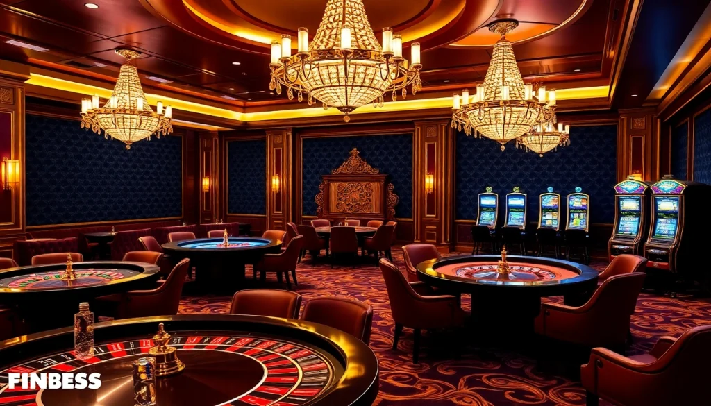 High-stakes action and luxury atmosphere at Clube VIP HHBET casino.