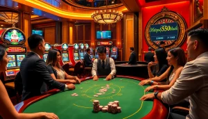 Engaged players enjoying a professional poker game at https://bl555.black casino, creating an electrifying atmosphere.