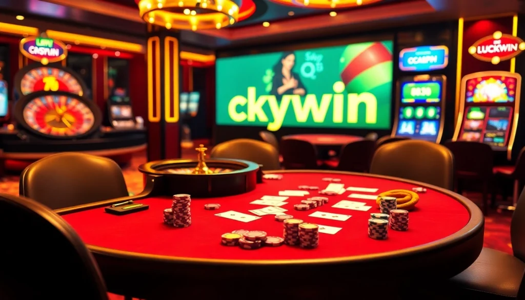 Experience the thrill of high-stakes poker at Luckywin casino with vibrant chips.