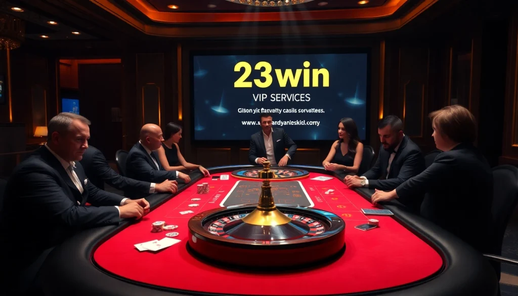 Experience the thrill of high-stakes gaming with 23win vip at a luxurious casino table.