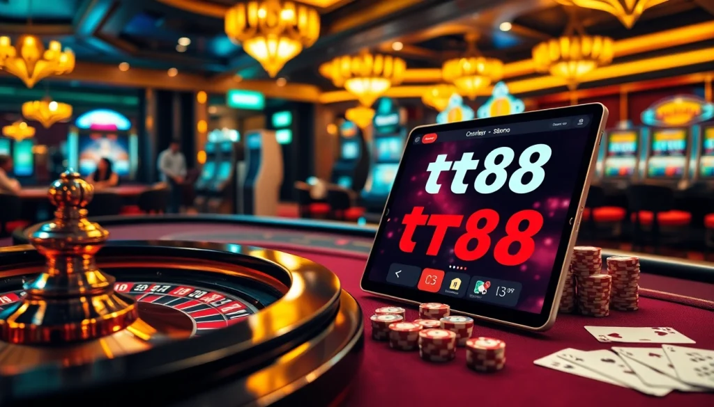 Experience thrilling gameplay with game tt88 at a luxurious casino setting.